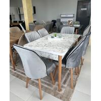 Set masa extensibila cu 6 scaune gri