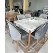 Set masa extensibila cu 6 scaune gri