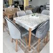 Set masa extensibila cu 6 scaune gri