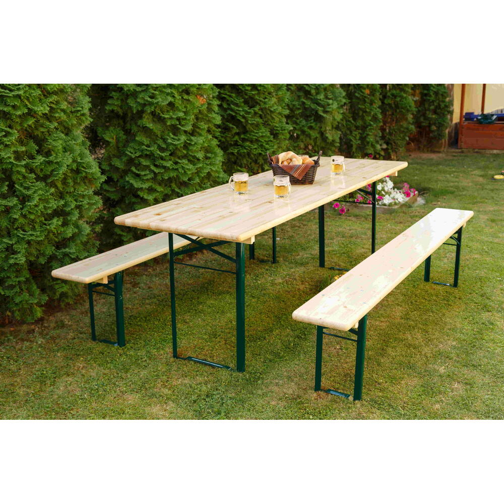 Set berarie pliabil din lemn masiv   70 x 220 cm 