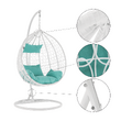 Scaun agățat, alb/mentol, Bavy NEW
