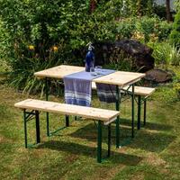 Set berarie pliabil din lemn masiv  110 x 50 cm 