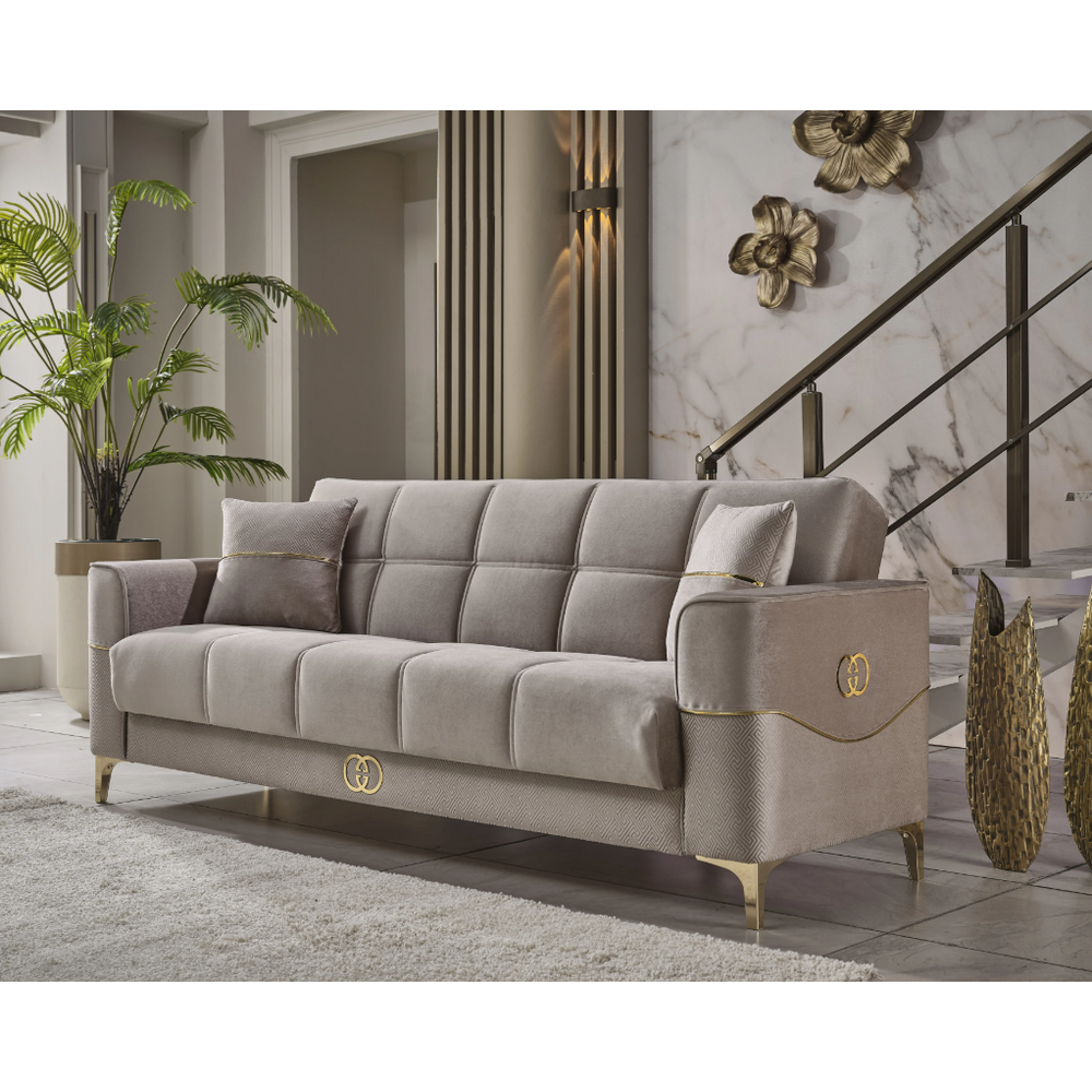 Canapea extensibila 3 locuri cu lada de depozitare Clara