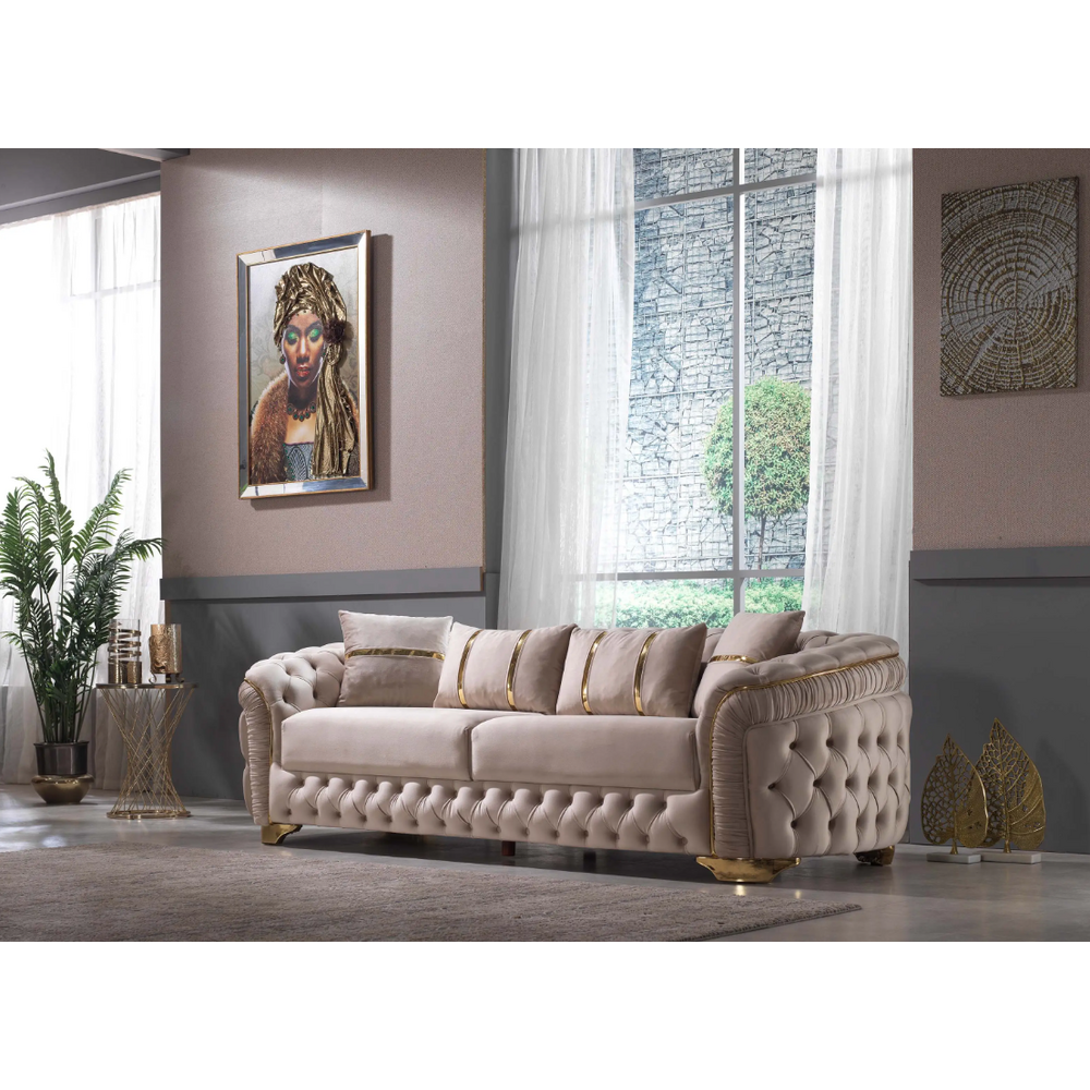 Canapea fixa 3 locuri stil Chesterfield Ara