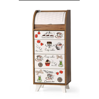 Dulap de bucatarie multifunctional Lucas, nuc-latte, retro, 031