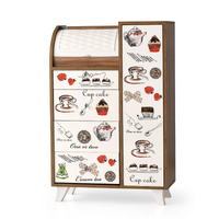 Dulap de bucatarie multifunctional Lucas dublu, nuc-latte, retro, 051