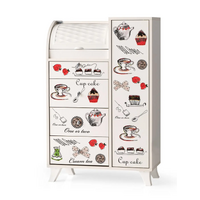 Dulap de bucatarie multifunctional Lucas dublu alb, retro 041