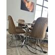 Set masa ovala +6 scaune bej/crom