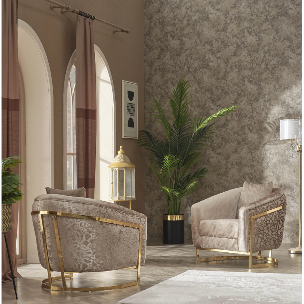 Fotoliu fix de Lux Ela, Gold