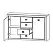 Comoda  2 Usi 4 Sertare Wenge Shtroks Bavy09