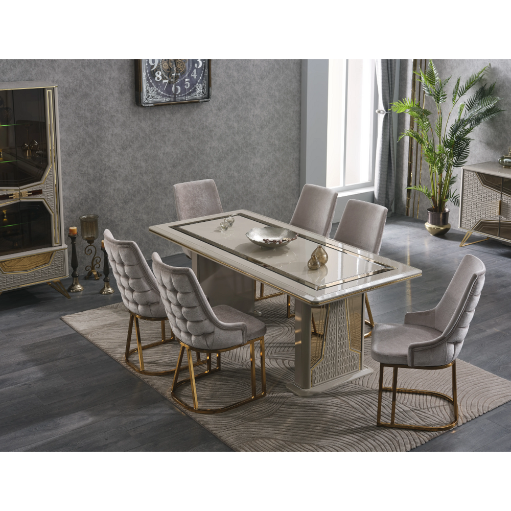 Masa living de Lux Milano,gold, 200cm x 92 cm x 77 cm