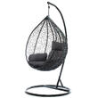 Scaun suspendat tip scoica din ratan, terasa/ balcon, negru Bavy