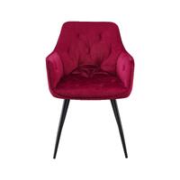 Scaun tapitat dark red,catifea impermeabila
