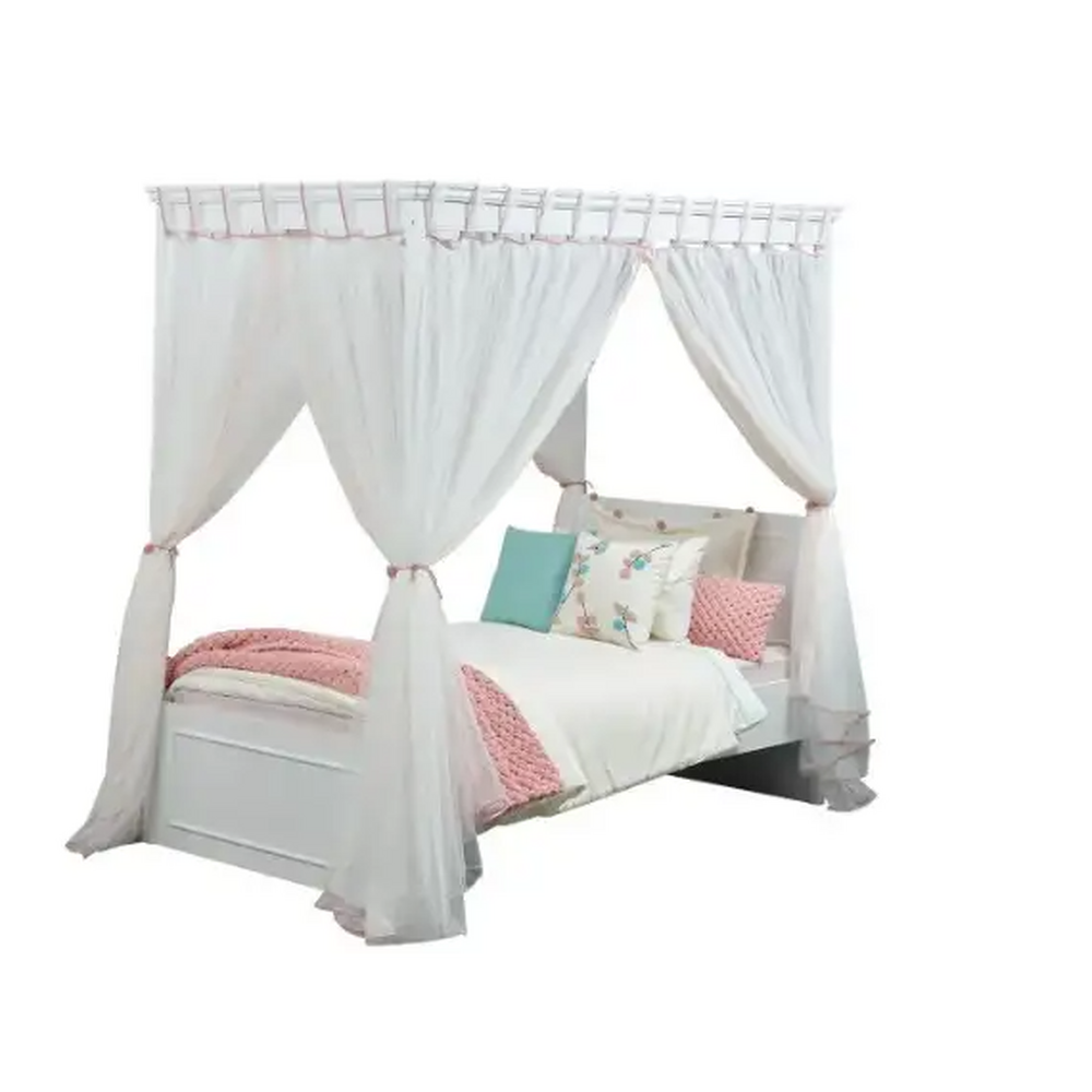 Pat cu baldachin din tulle pentru copii,Alya, 120 cm*200 cm