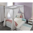 Pat cu baldachin din tulle pentru copii,Alya, 120 cm*200 cm