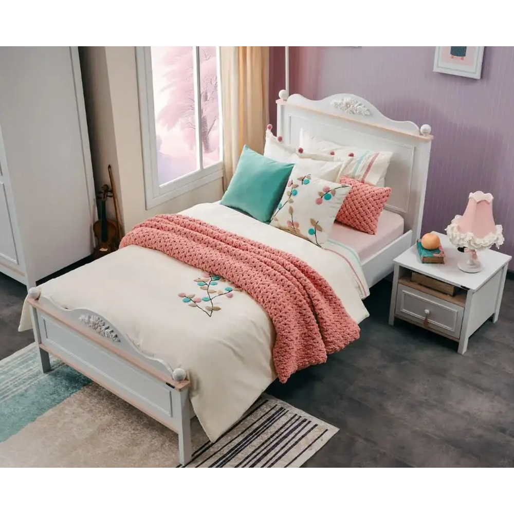 Pat pentru copii cu lada depozitare si somiera inclusa ,Alya, 120 cm*200 cm