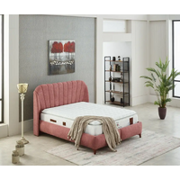 Pat tapițat matrimonial cu ladă depozitare de lux, Bianco, 140 cm x 200 cm