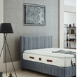 Pat tapițat matrimonial cu somieră rabatabilă și ladă Carisma, 140 cm x 200 cm