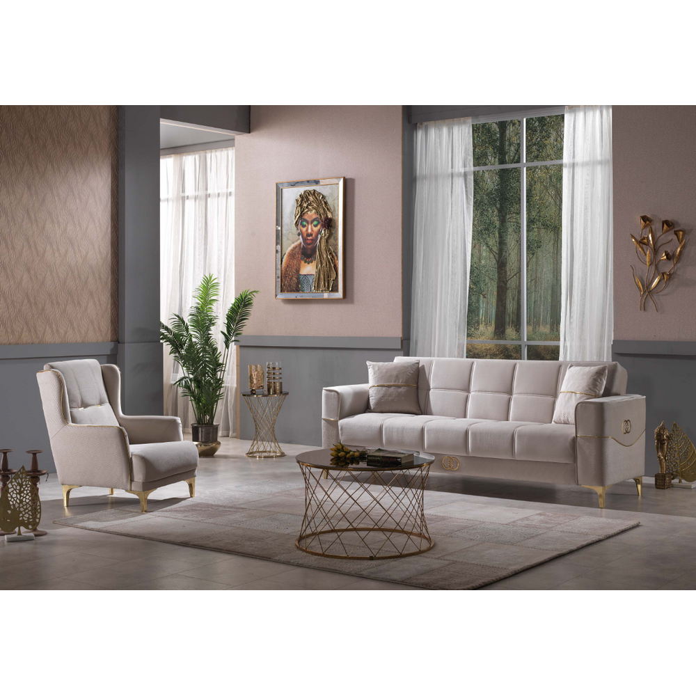 Set Canapele Extensibile si fotolii Clara 3+1+1, crem