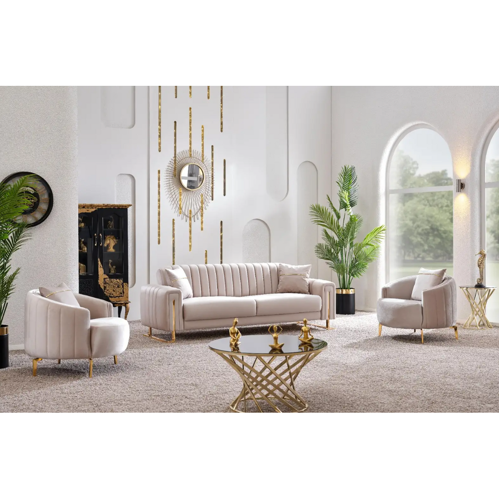 Set Canapele Extensibile si fotolii Othello 3+1+1,crem