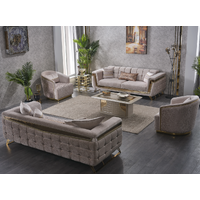 Set canapele fixe si fotolii fixe de Lux Milano 3+1+1, Gold