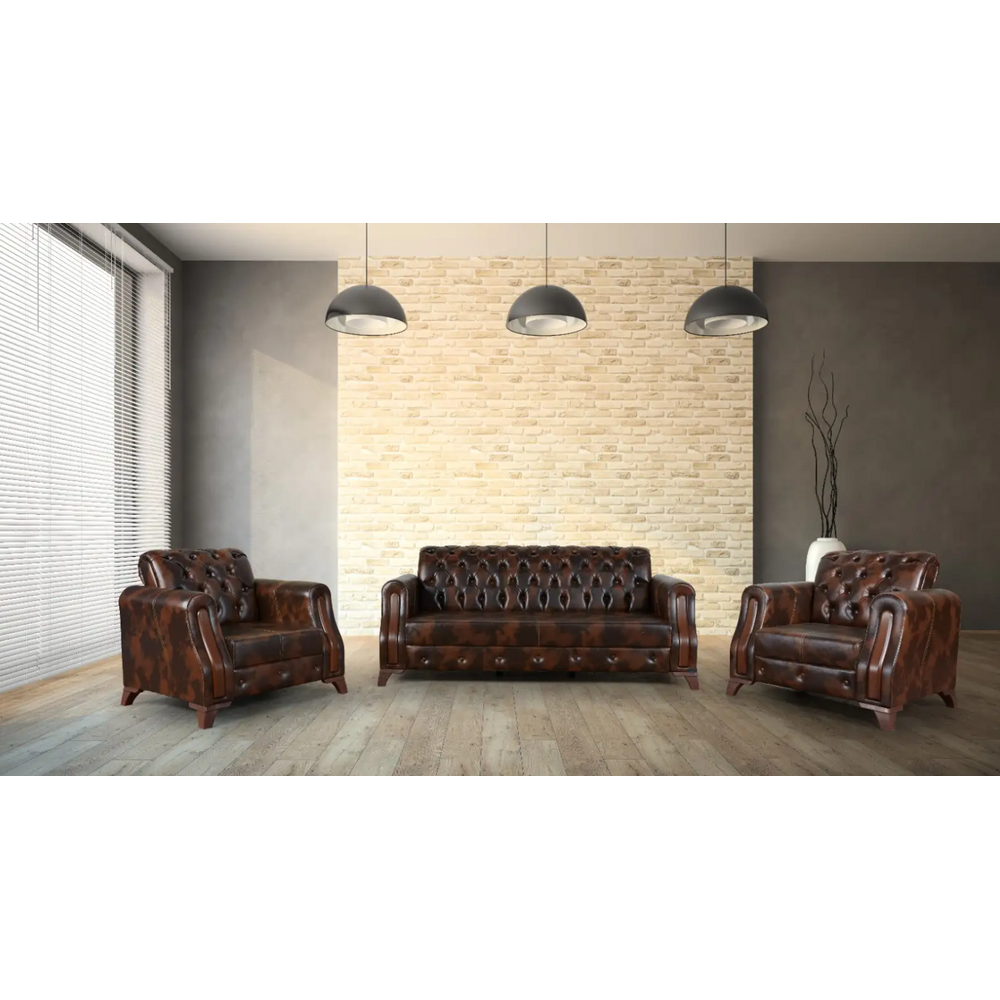 Set canapele si fotolii fixe Diplomat Chesterfield 3+1+1