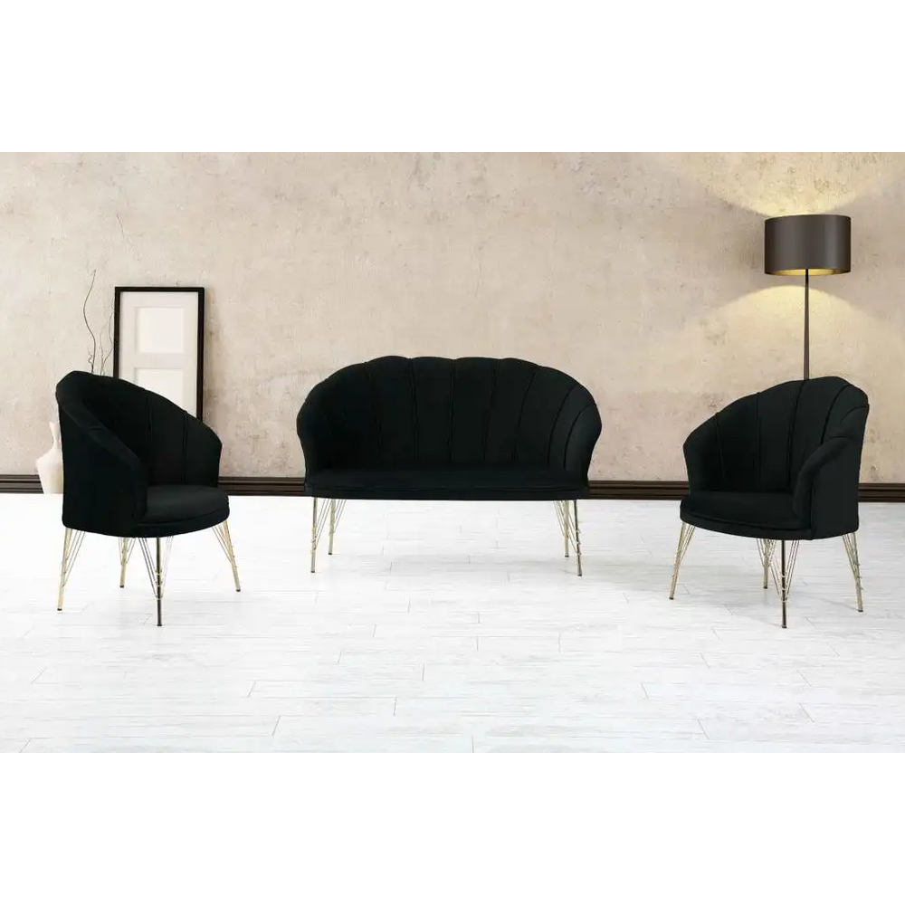 Set canapele si fotolii terasa cu picioare metalice Lara 2+1+1