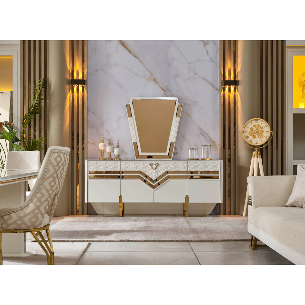 Set mobilier dining Zen, Bufet dining cu oglinda