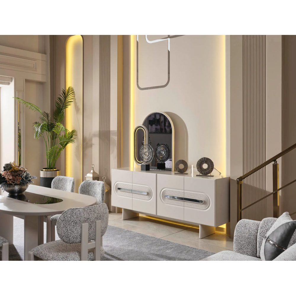 Set mobilier dining,Parma, Bufet dining cu oglinda