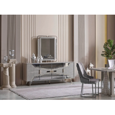 Bufet dining cu oglinda Milano,crom