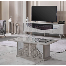 Unitate T.V cu semineu Milano,crom