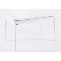 Masa extensibila din lemn masiv Bello, Alb Lucios