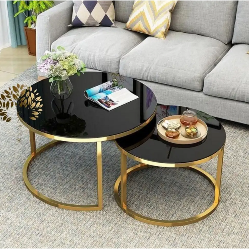 Set masute de cafea cu 2 piese Ara, gold