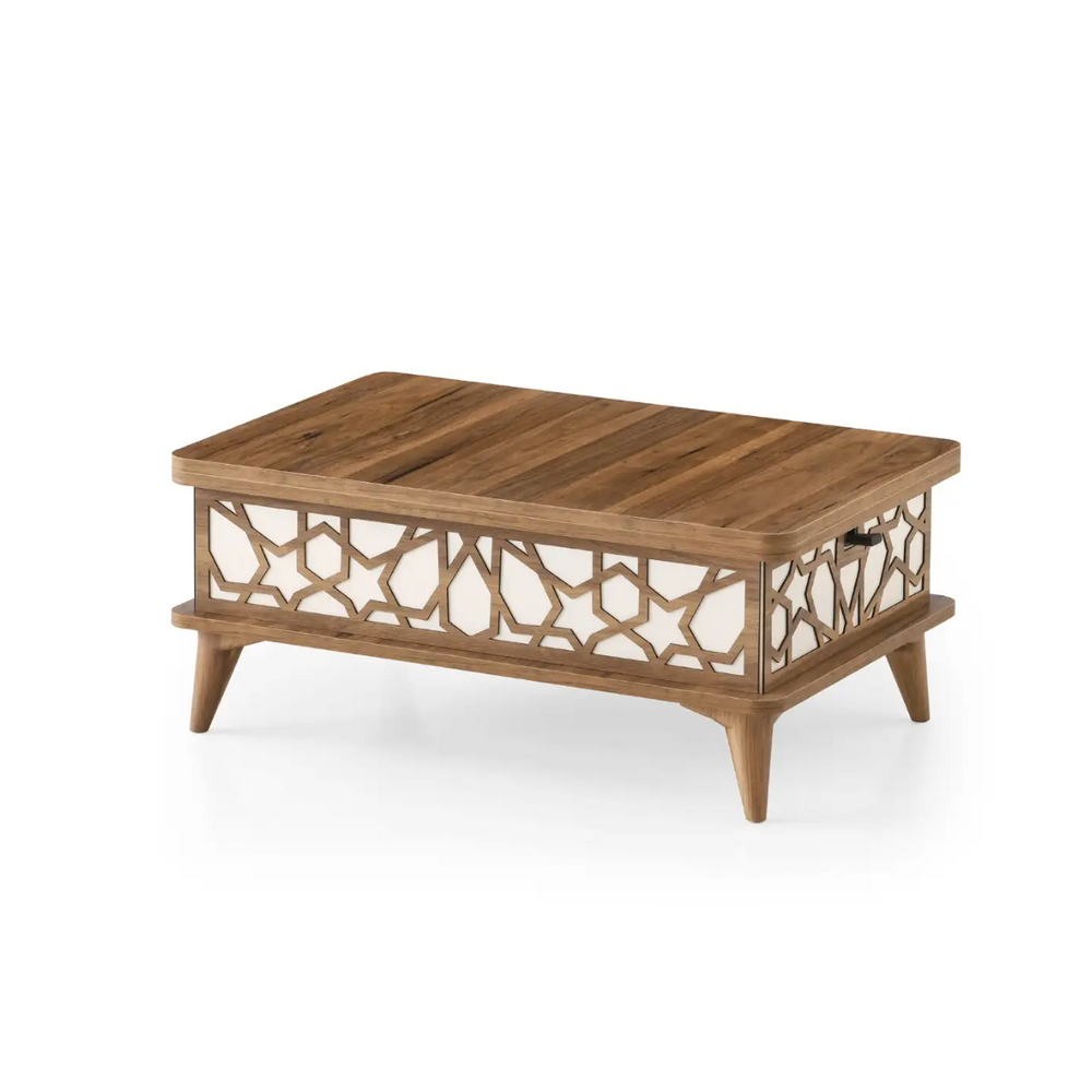 Masuta de cafea extensibila multifunctionala Still nuc- alb