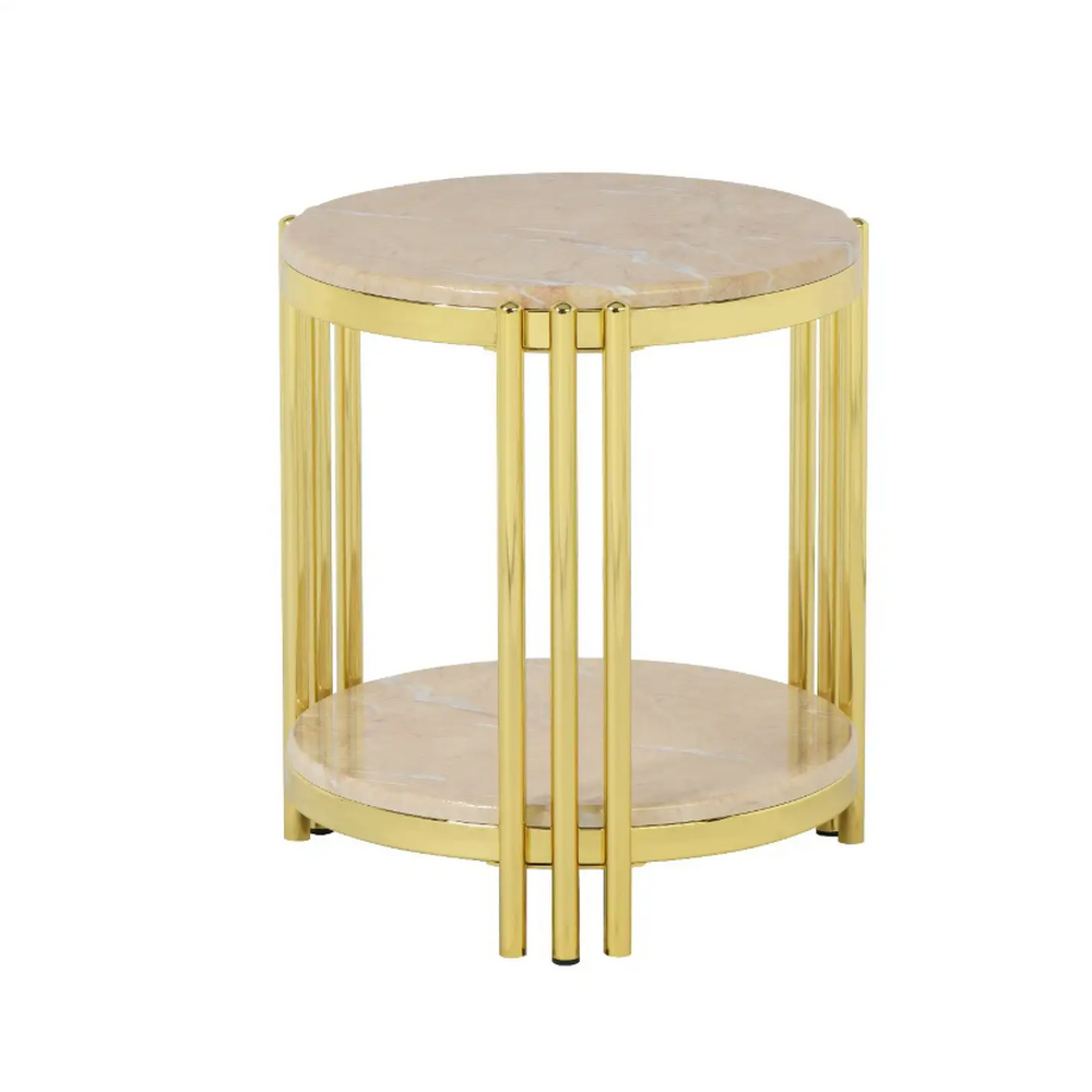 Masuta de cafea Rose rotund - Auriu