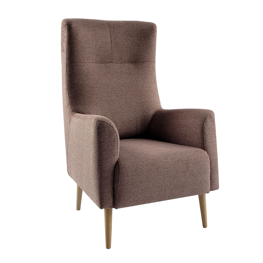 Fotoliu cu urechi, roz antic/ fag, SAMY