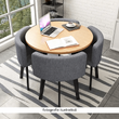 Set de mobilier dining 1+4, alb/negru, BEVAN NEW