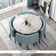 Set de mobilier dining 1+4, alb/negru, BEVAN NEW