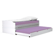 Pat cu module suplimentare extensibile, culoare albă, lemn masiv, 90x200, FLOPY