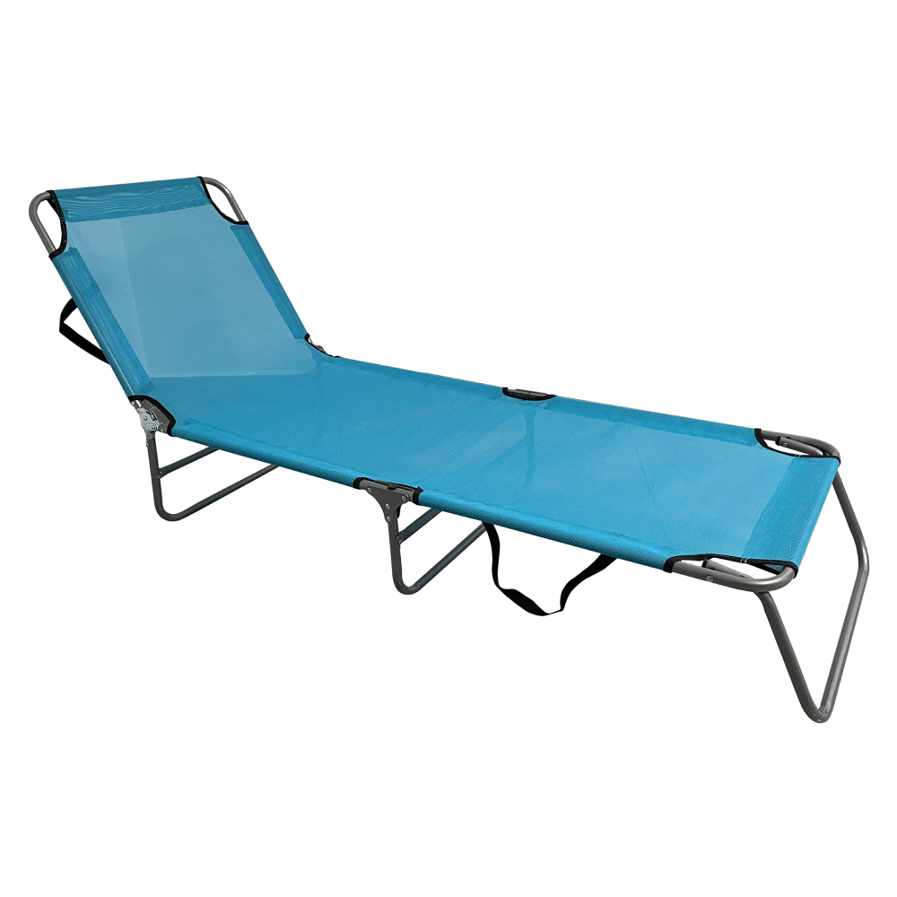 Şezlong de grădină, albastru / gri, KELEO