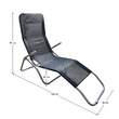 Şezlong de grădină, negru / gri, SELNO