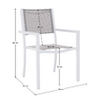 Scaun stivuibil pentru grădină, oţel alb / gri deschis, DORIO
