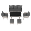 Set de grădină din ratan, gri deschis, LALEN