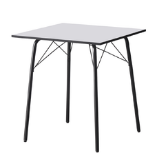 Masă dining, albă / neagră, 70x70x75 cm, NALAK TIP 1