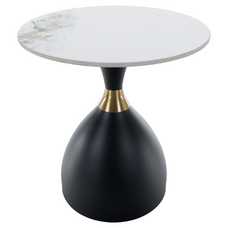 Măsuţă de cafea, marmură albă/negru/aur, ODIS NEW