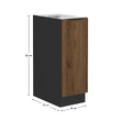 Dulap inferior cu coş extensibil, nuc okapi/negru, MENZO 30 D CARGO BB