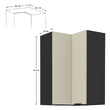 Dulap de colţ superior, caşmir/negru, ARAKA 60x60 GN-90 2F