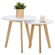 Set 2 măsuţe pt. cafea, alb/fag, MALTO 2 NEW