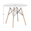 Masă de bucătărie,  albă/fag, diametru 80 cm, GAMIN 2 NEW 80