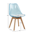Scaun, albastru transparent, acrilic/piele ecologică/fag, BALI 2 NEW